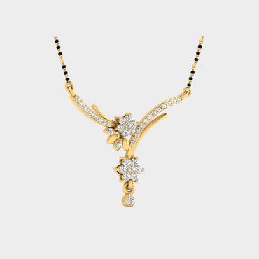 Daily Wear Yellow Gold Mangalsutra with Certified Lab-Grown Diamond