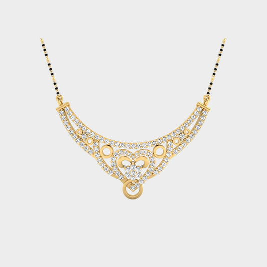 0.80 Carat Round Cut Lab-Grown Diamond Mangalsutra in 14K Yellow Gold