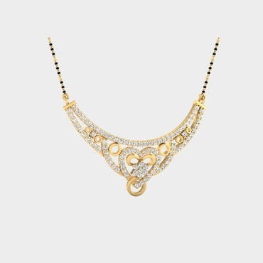 Radiant Lab-Grown Diamond Mangalsutra with 18K Hallmark Yellow Gold