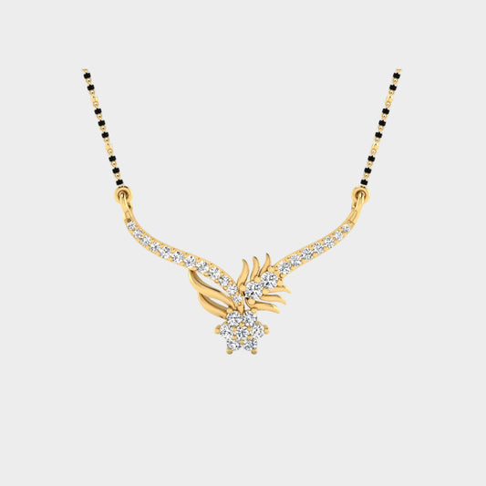 0.28 Carat Round Cut Lab-Grown Diamond Mangalsutra in 14K Yellow Gold