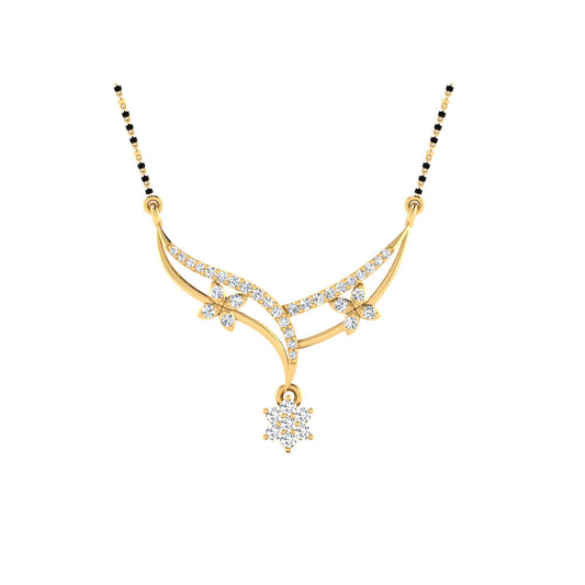 0.28 Carat Round Cut Lab-Grown Diamond Certified Mangalsutra In