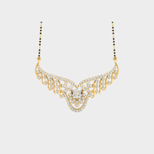 0.77 Ct Lab-Grown Diamond Mangalsutra In 14K Yellow Gold Bridal