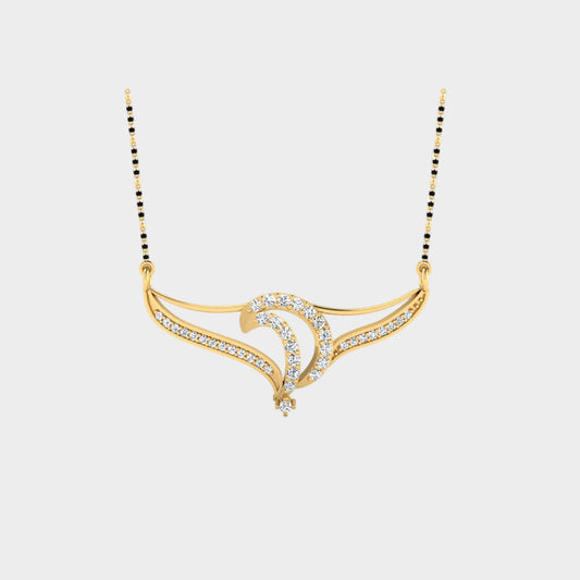 0.37 Ct Lab-Grown Diamond Mangalsutra In 14K Yellow Gold Daily Wear
