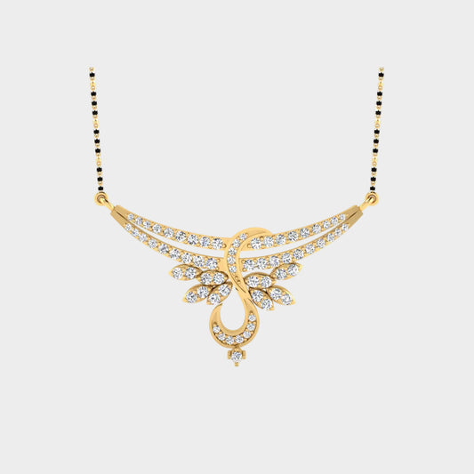 0.68 Ct Lab-Grown Diamond Mangalsutra In 14K Yellow Gold Everyday Wear