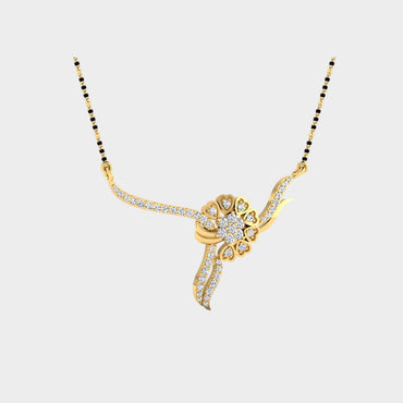 Contemporary Ethical Diamond Mangalsutra 14K 18K Yellow Gold