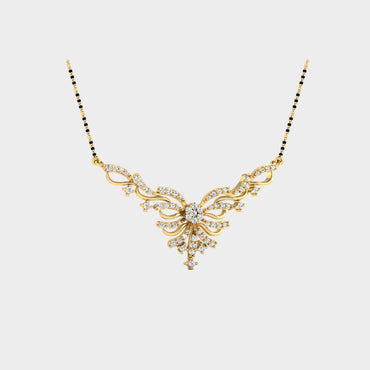 Refined Ethical Diamond Mangalsutra 14K 18K Yellow Gold Women