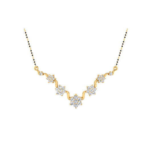 0.91 Carat Round Cut Lab-Grown Diamond Certified Mangalsutra In