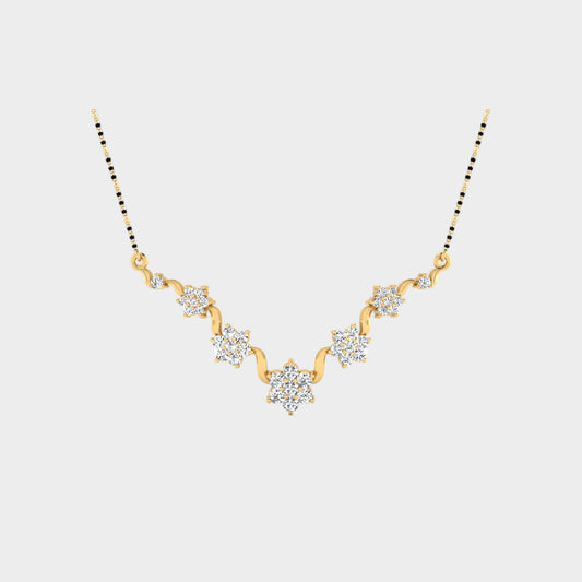 0.91 Ct Lab-Grown Diamond Mangalsutra in 14K Yellow Gold