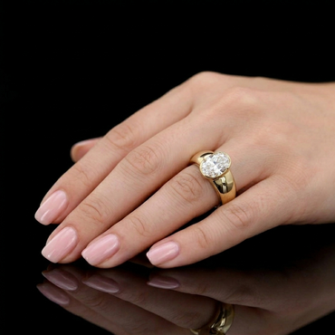 Yellow gold lab grown diamond ring