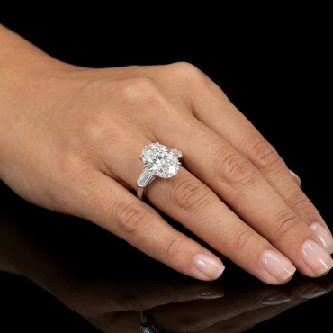 IGI certified lab grown diamond three stone ring