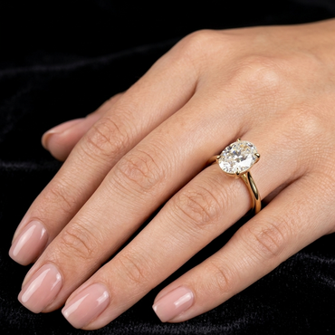 14K Yellow gold lab grown diamond engagement ring oval cut