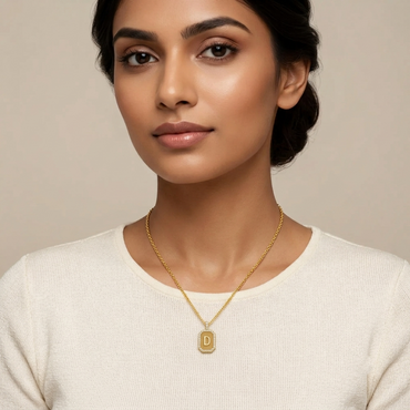 "D" Alphabet Lab Grown Diamond Pendant with Chain