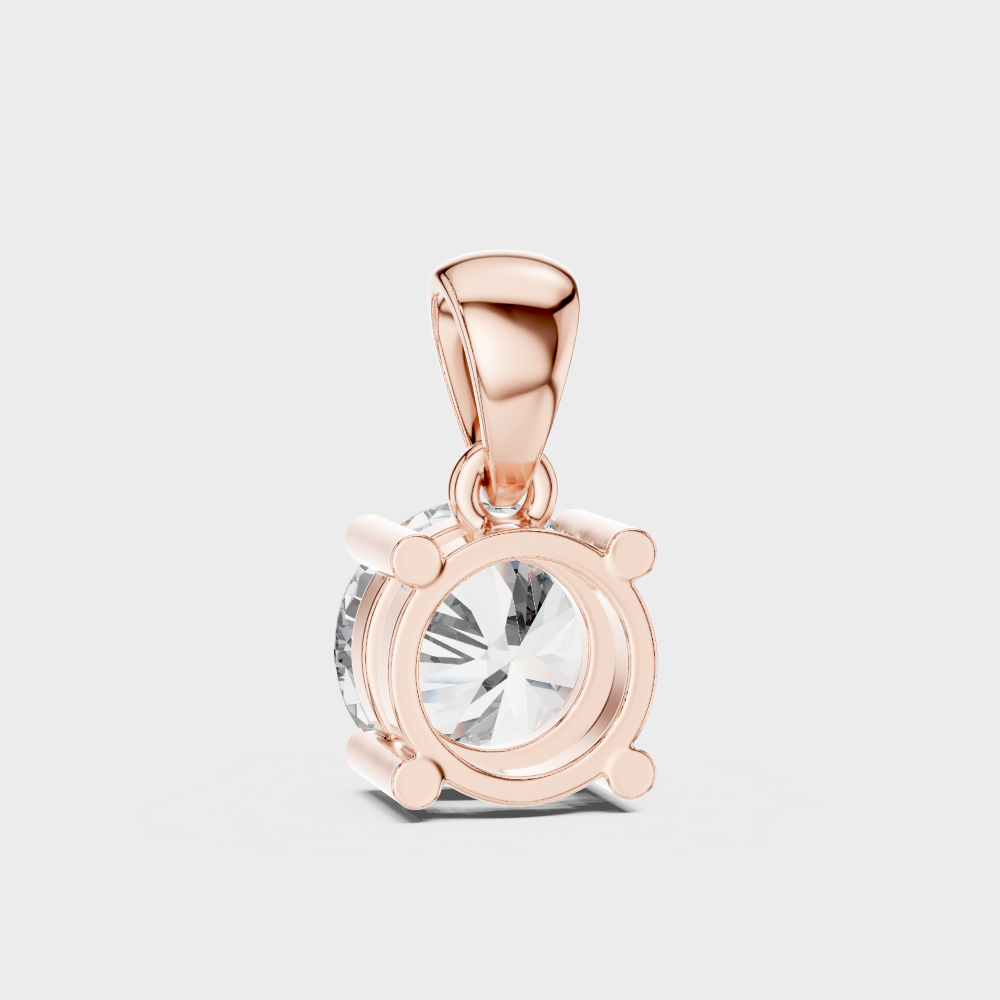 1 Carat Round Cut Lab-Grown Diamond Pendant with Chain In