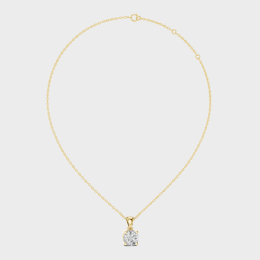 1 Carat Round Cut Lab-Grown Diamond Pendant with Chain In