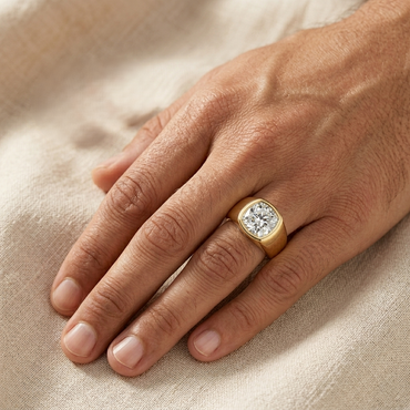 2.19 Ct Cushion Cut Lab-Grown Diamond Men’s Ring