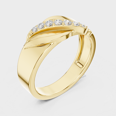 Men’s round cut lab grown diamond ring