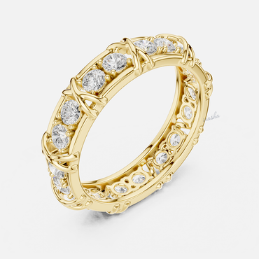 Round cut lab grown diamond men’s ring 9K 14K 18K yellow gold