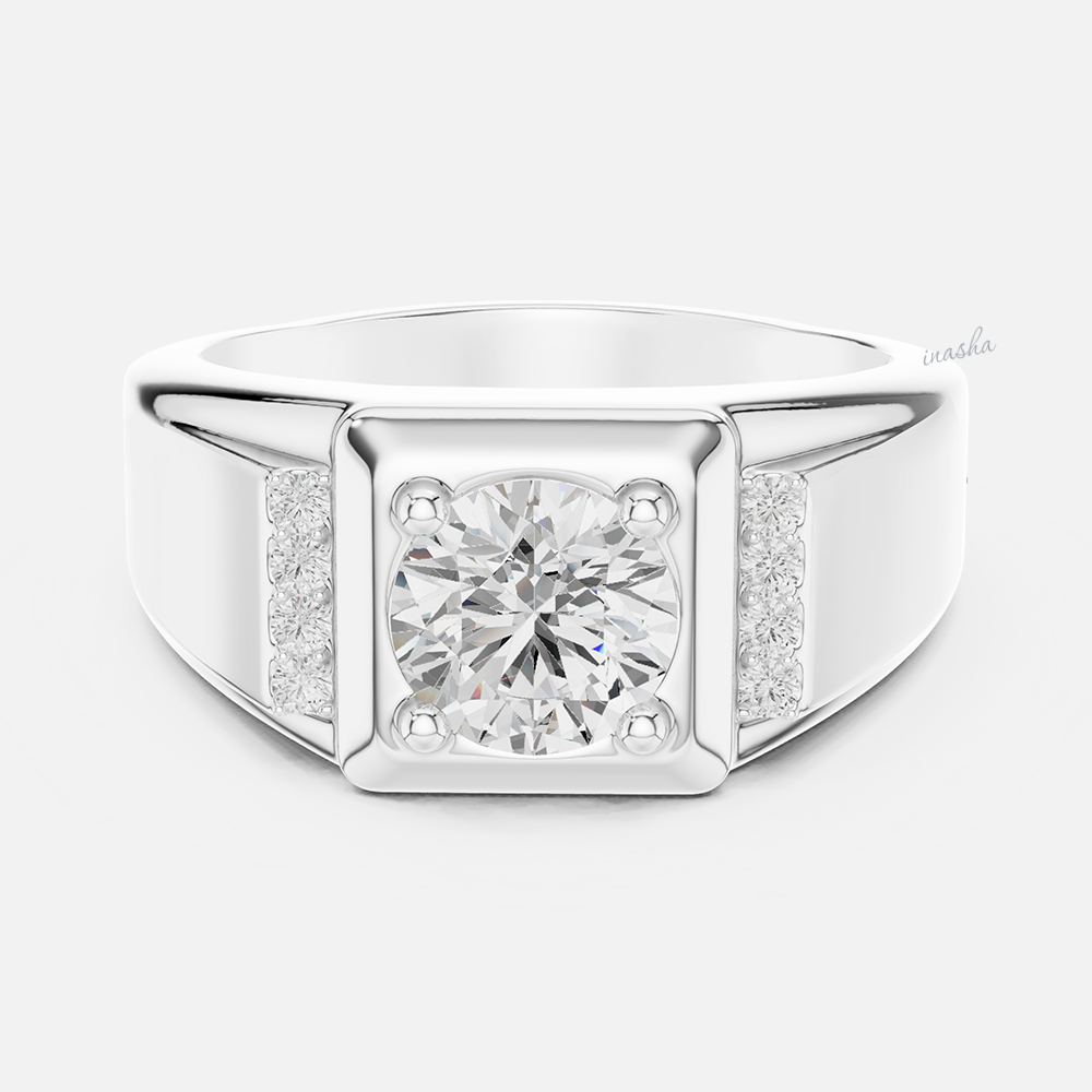 Lab grown diamond men’s ring crafted in 950 platinum
