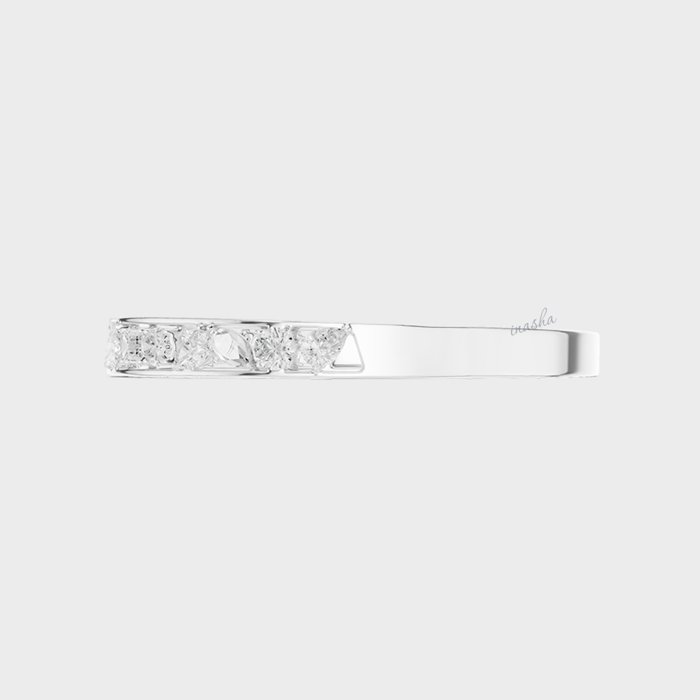 Multi-Shape Lab-Grown Diamond Kada Bracelet | 3.52 Ct | Pear, Marquise, Oval, Emerald | Hallmark Gold