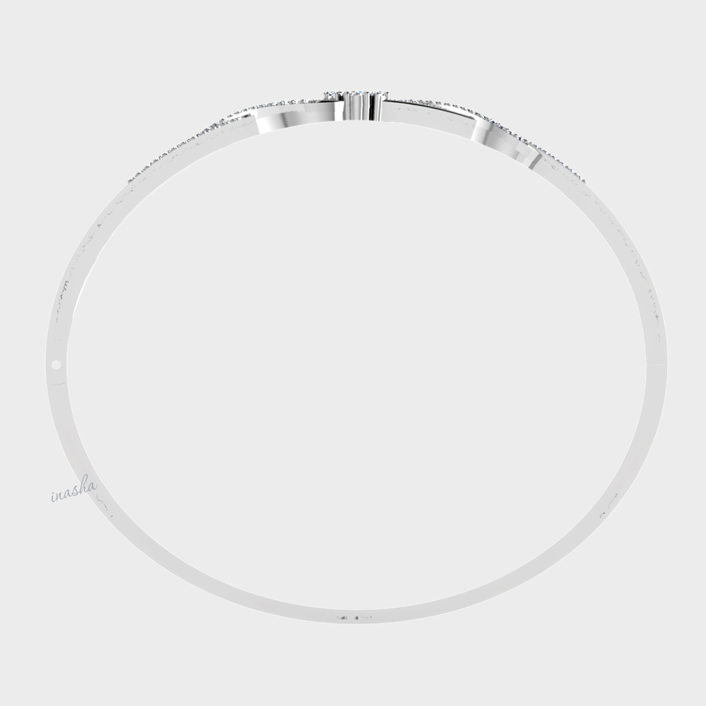 Premium lab grown diamond bangle in white gold