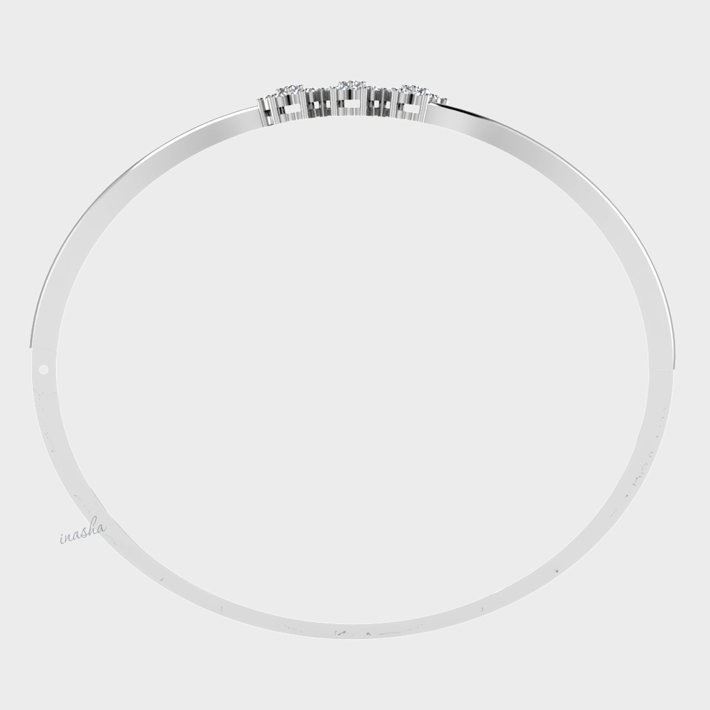 Premium lab grown diamond bangle in white gold