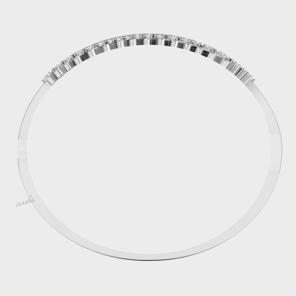 Premium lab grown diamond bangle in white gold