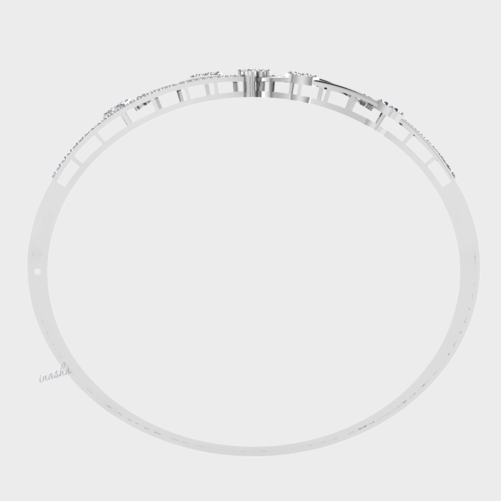 Premium lab grown diamond bangle in white gold