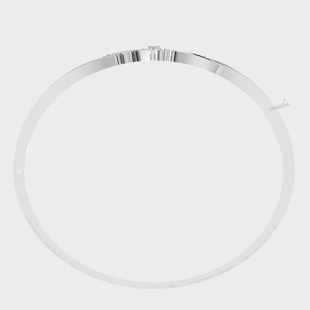 Premium lab grown diamond bangle in white gold