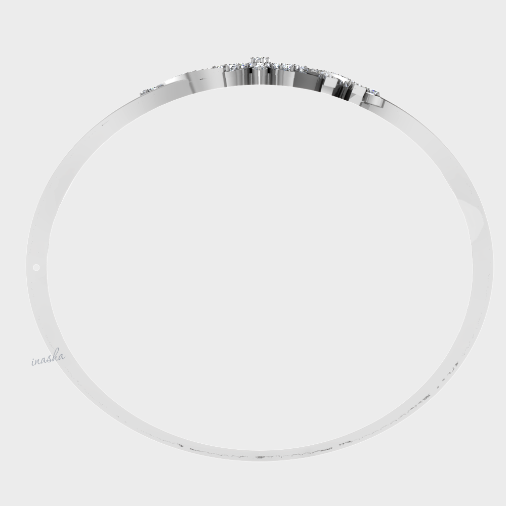 Premium lab grown diamond bangle in white gold