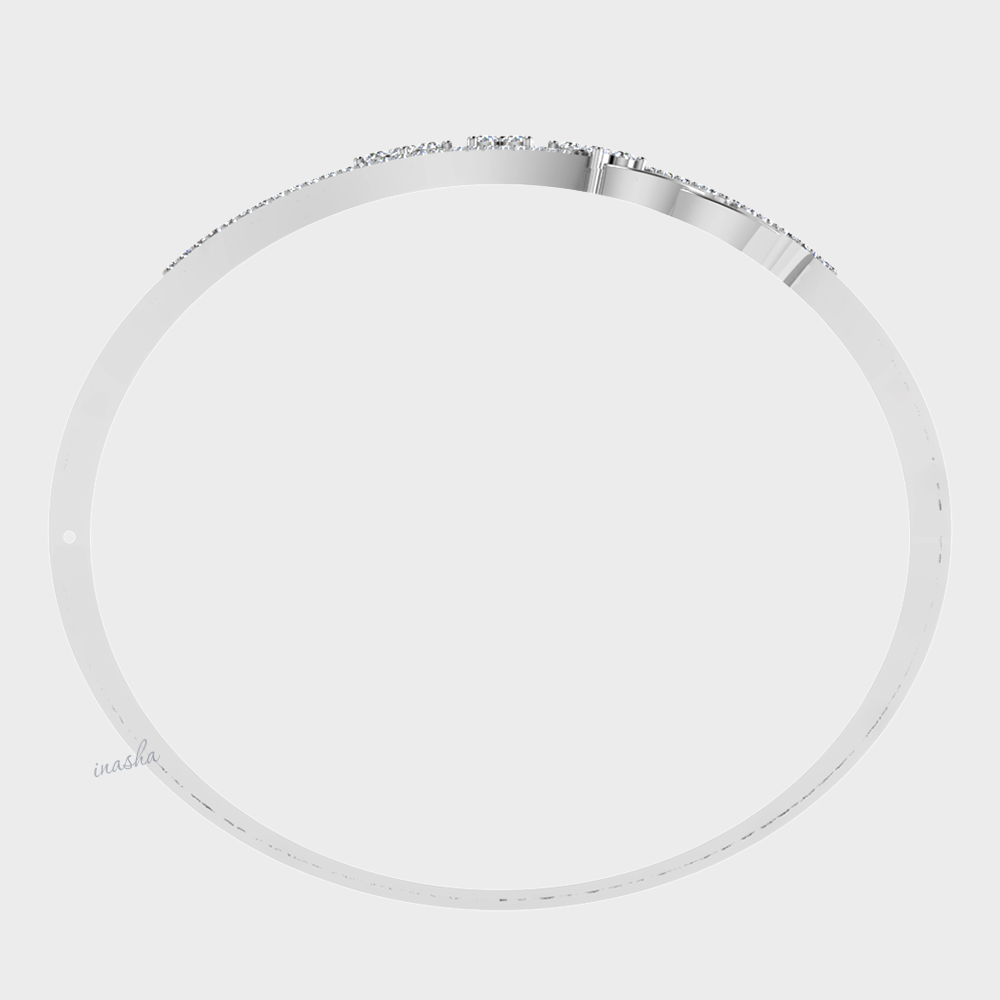 Premium lab grown diamond bangle in white gold