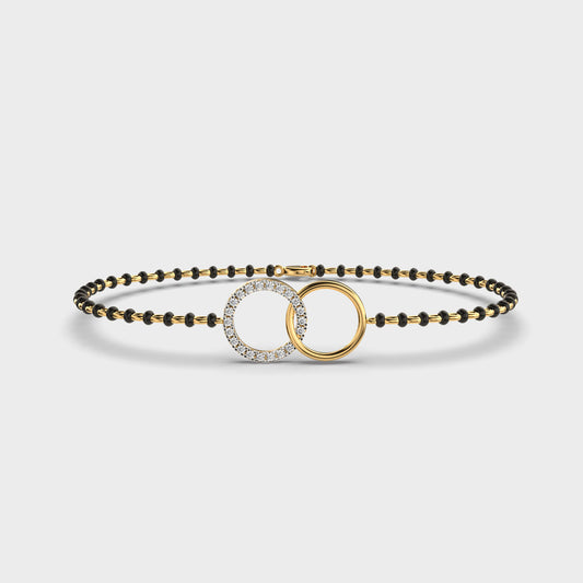Sustainable yellow gold diamond bracelet with Gli-certified round-cut lab diamonds