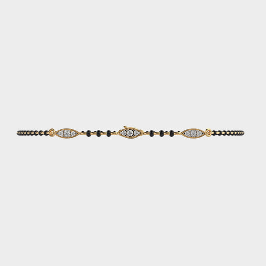 Sustainable yellow gold diamond bracelet with Gli certified round-cut lab diamonds
