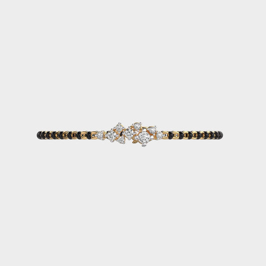Gli certified round-cut lab-grown diamond Mangalsutra bracelet in yellow gold