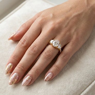 Yellow Gold 3.05 Carat Oval-Cut Lab-Grown Diamond Ring
