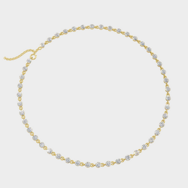 Certified Lab-Grown Diamond Tennis Necklace In Hallmark 14K Yellow Gold