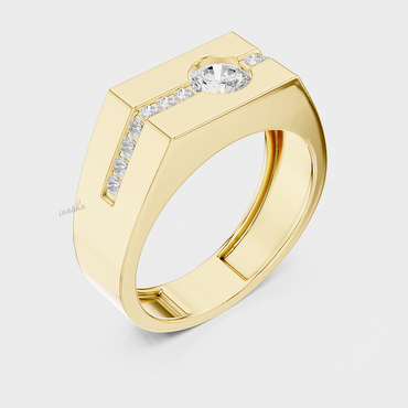 0.68 ct lab grown diamond men’s ring round cut