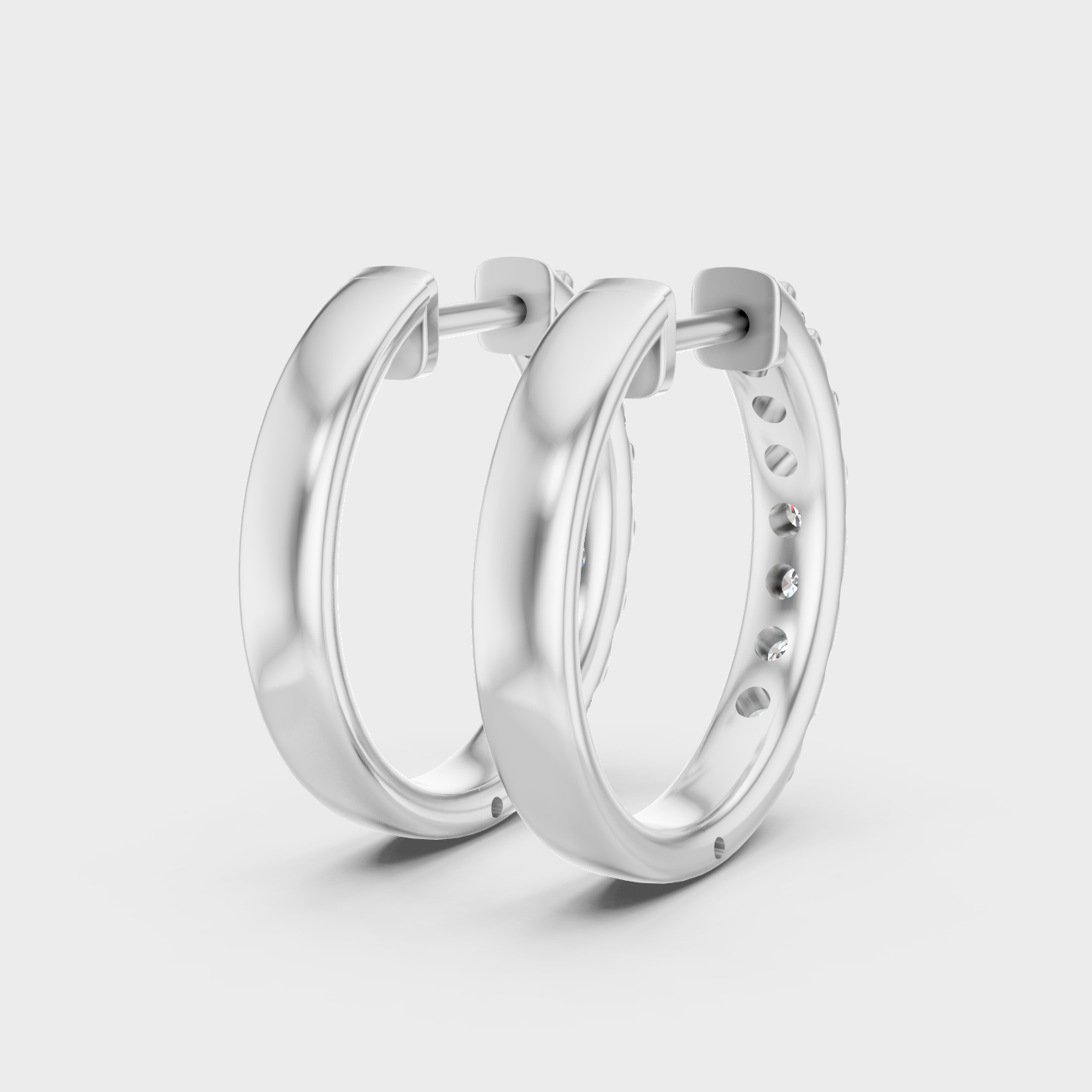 Platinum Diamond Hoop Earrings Round Cut 0.70 Ct Ethical Luxury Jewelry