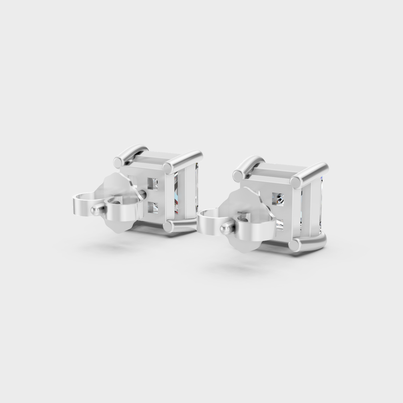 White Gold Classic Princess Diamond Earrings 2 To 10 Ct Fine Jewelry