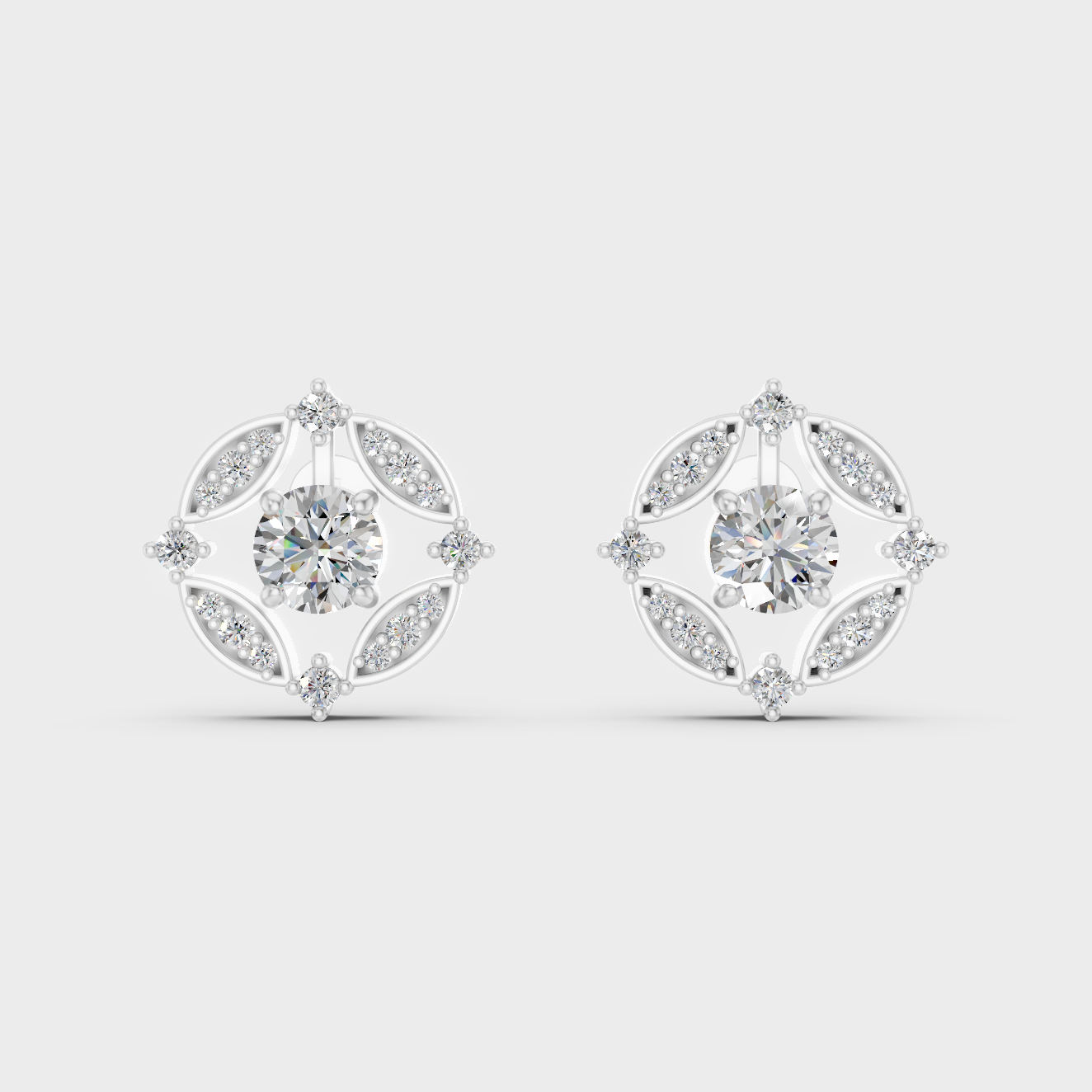 Luxury Platinum Lab-Grown Diamond Earrings Featuring Elegant Convertible Design And Certified Sparkling Diamonds