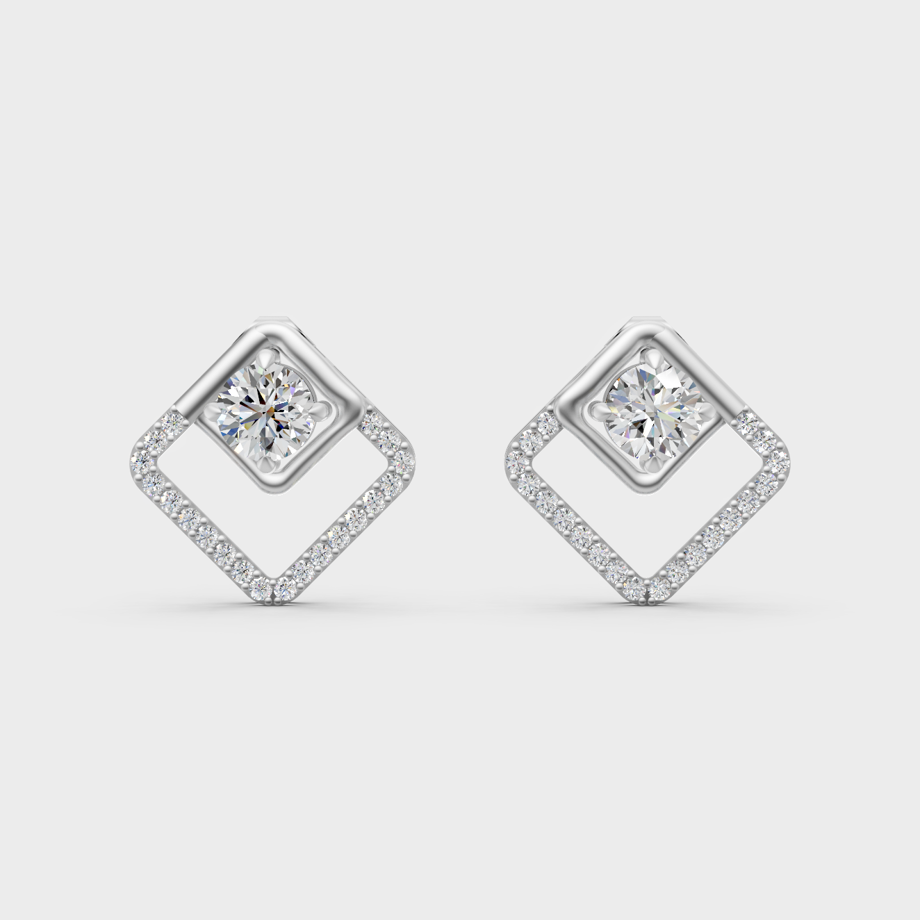 Ethical Platinum Diamond Convertible Earrings With Certified Lab-Grown Round Diamonds For Refined Sparkle And Luxury