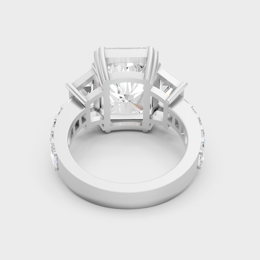 Platinum Fine Jewelry Radiant Solitaire Ring For Women