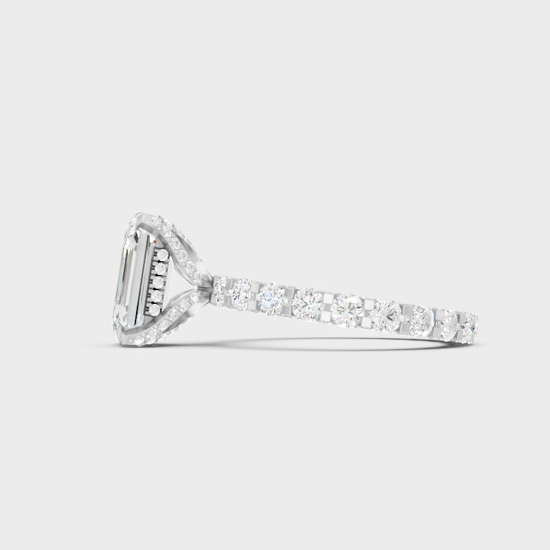Platinum Fine Jewelry Emerald Eternity Ring For Women