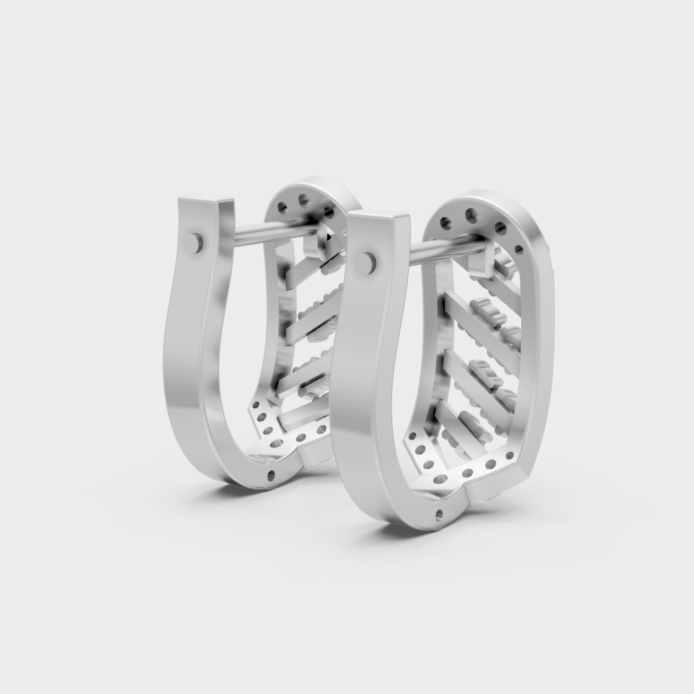Luxury Platinum Round Cut Lab Diamond Hoop Earrings For Women