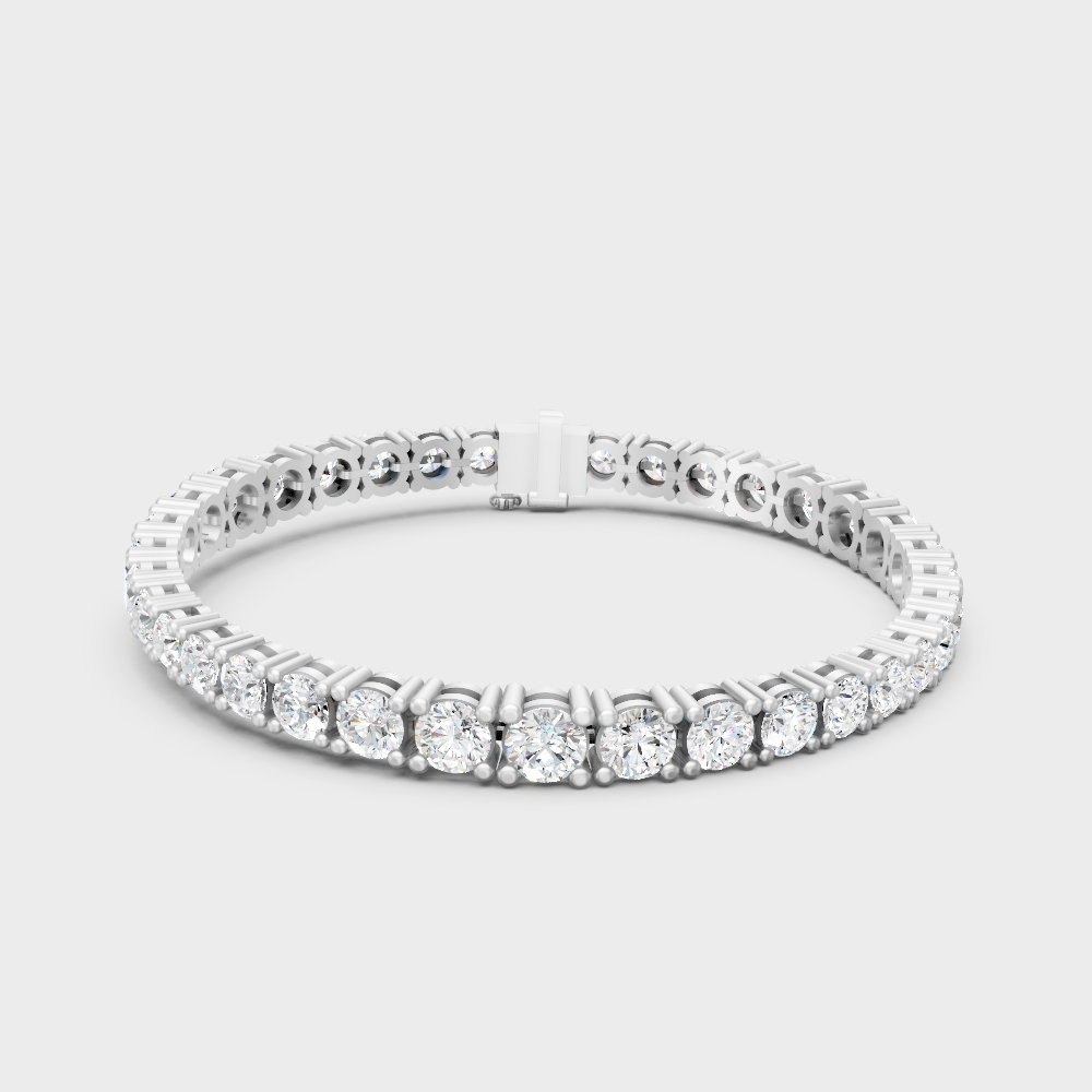 Elegant Lab-Grown Diamond Bracelet White Gold