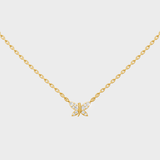 0.24 Ct Round Cut Lab-Grown Diamond Pendant With Chain In Yellow Gold