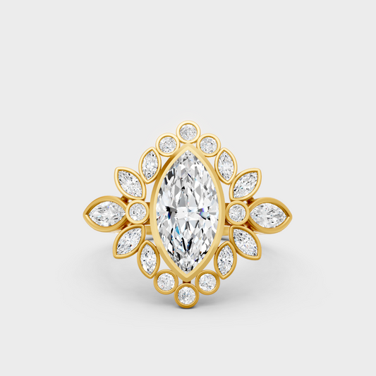 Igi Gli Certified Marquise Lab-Grown Diamond Engagement Ring In 18K Yellow Gold