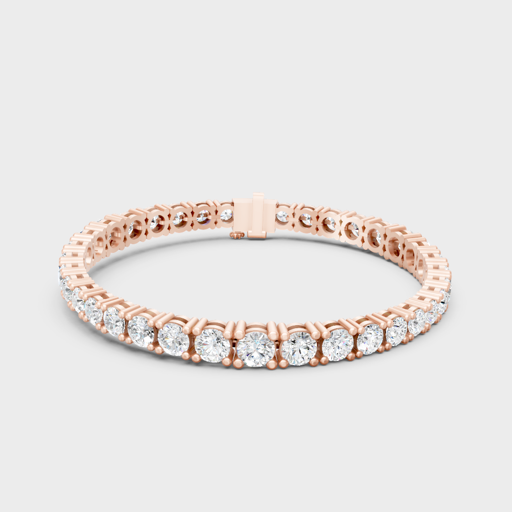 13.2 Ct Round Cut Certified Lab-Grown Diamond Tennis Bracelet Rose Gold