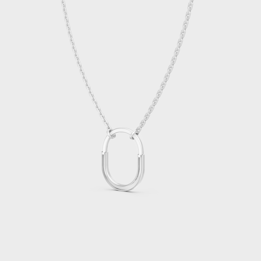 Minimal Round Cut Lab-Grown Diamond Necklace White Gold