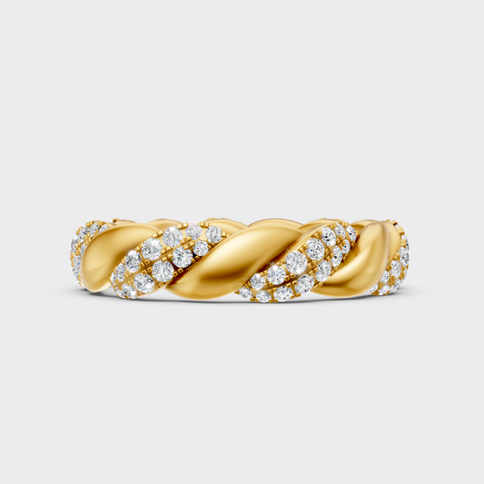 Gli Certified Round-Cut Lab-Grown Diamond Band In 18K Yellow Gold