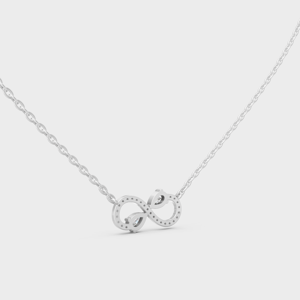 Certified 0.71 Carat Pear Round Diamond Infinity Pendant Platinum
